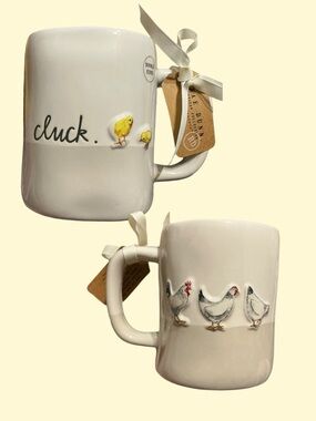 Rae Dunn Cluck Chicken Mug Farmhouse Kitchen Decor Gift 16oz NWT